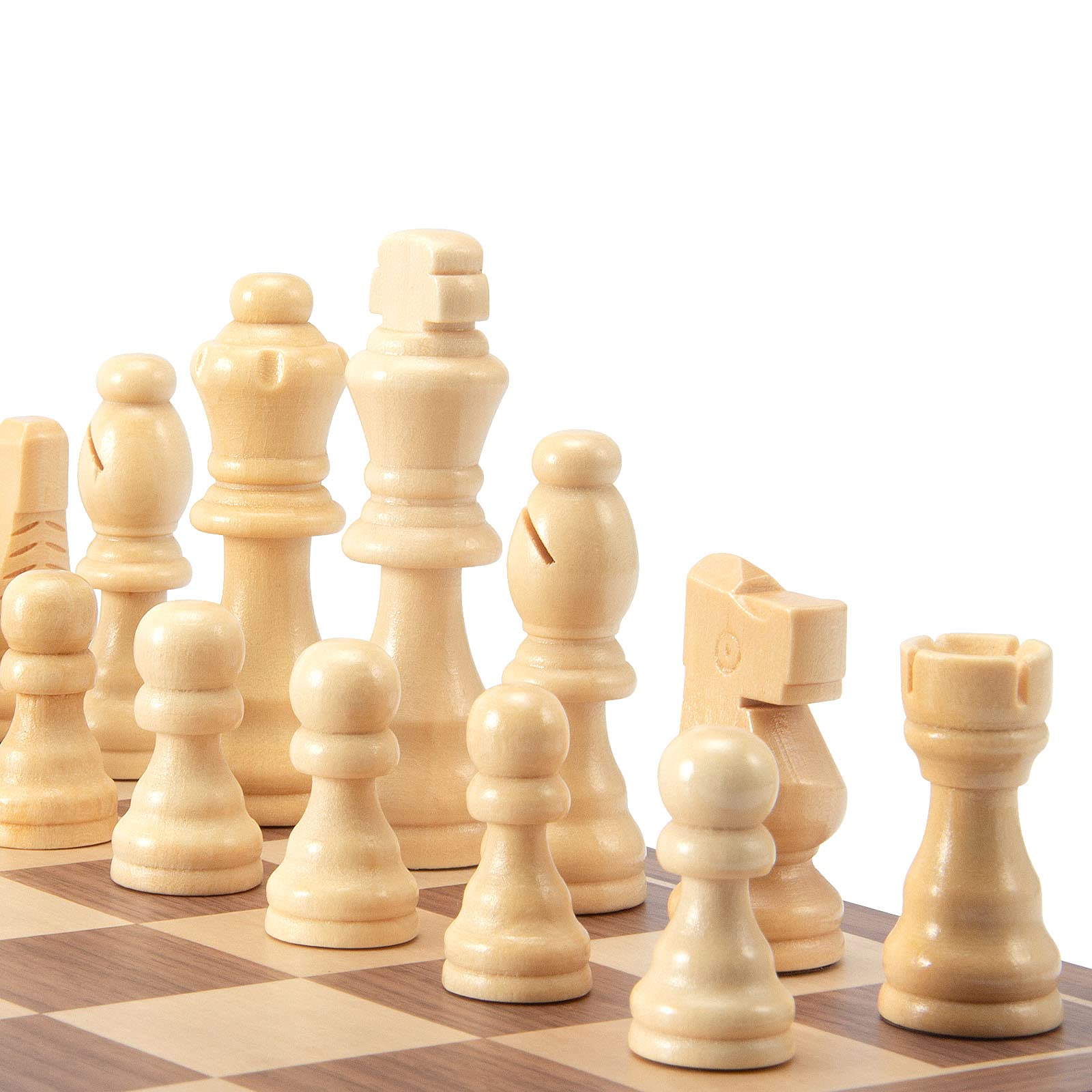 AMEROUS Wooden Chess Pieces Only, 32 Pieses / 3.05" King/Storage Bag/Gift Package, Standard Tournamen Staunton Wood Chessmen for Chessboard