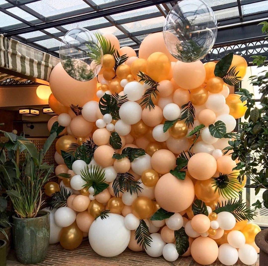Pastel Orange Party Balloons 12" 50pcs Happy Birthday Baby Shower Balloons