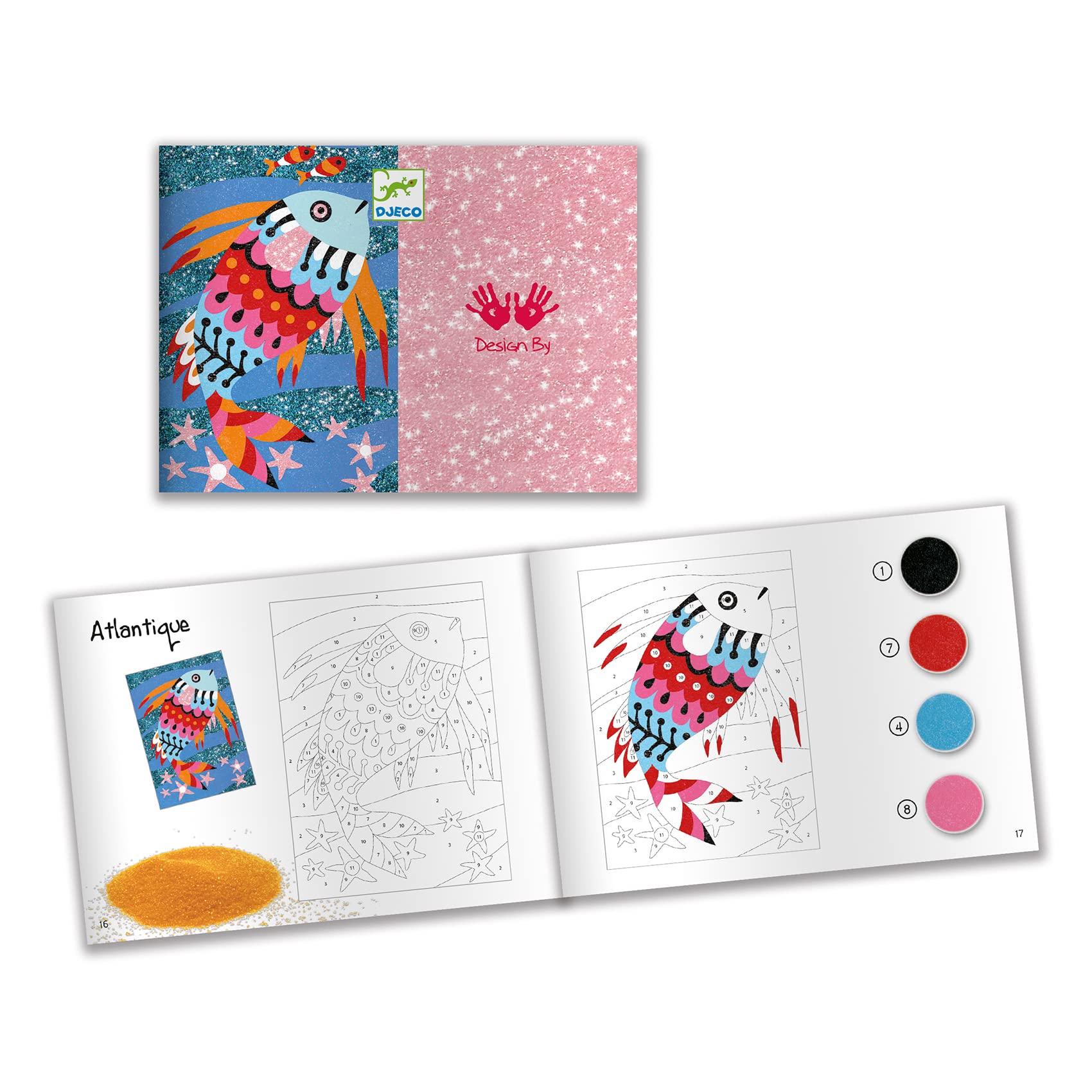 DJECO Fish Rainbow Colored Sand and Glitter Craft Kit