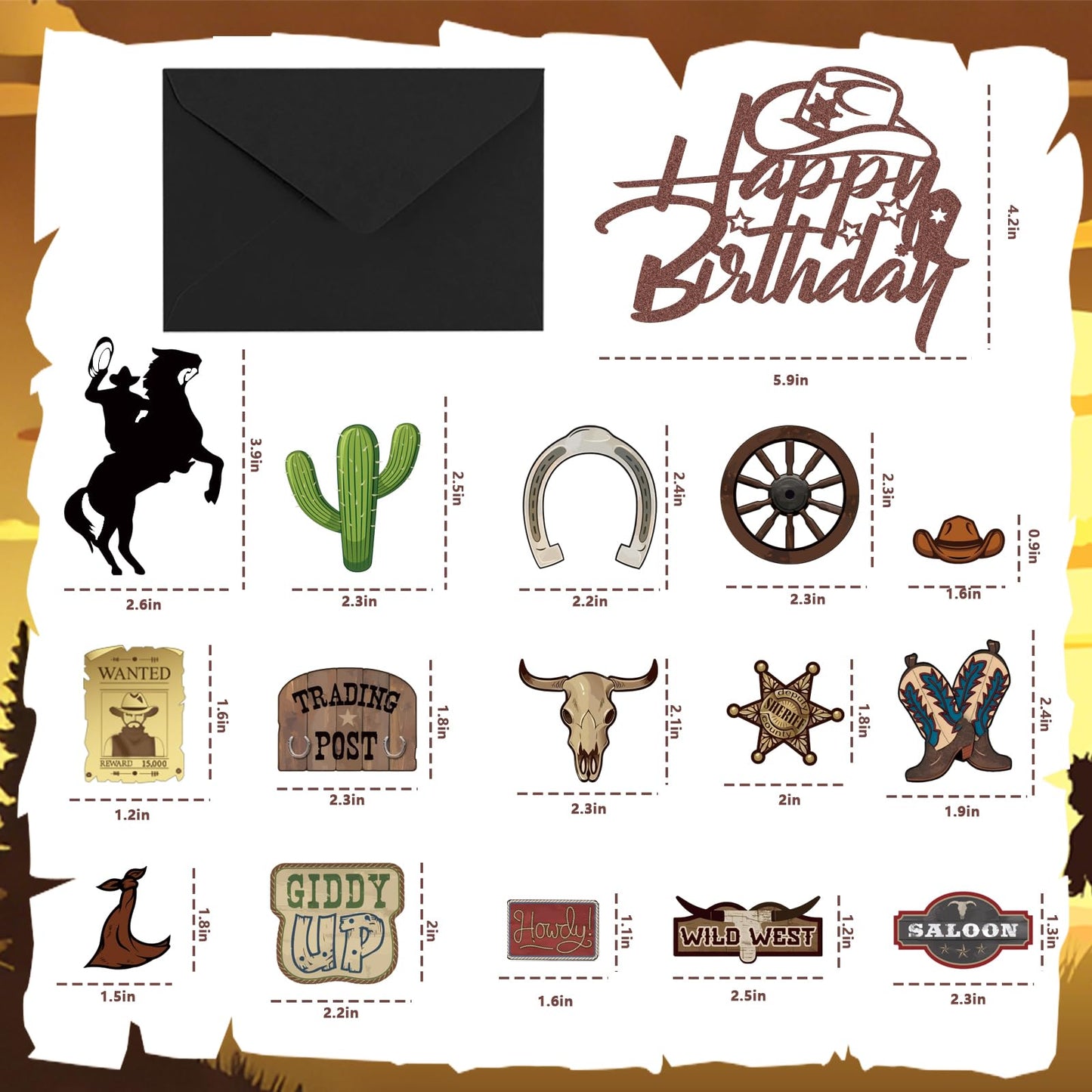 Cowboy Cake Toppers Glitter Cowboy Hat Cake Decorations Party Decoration
