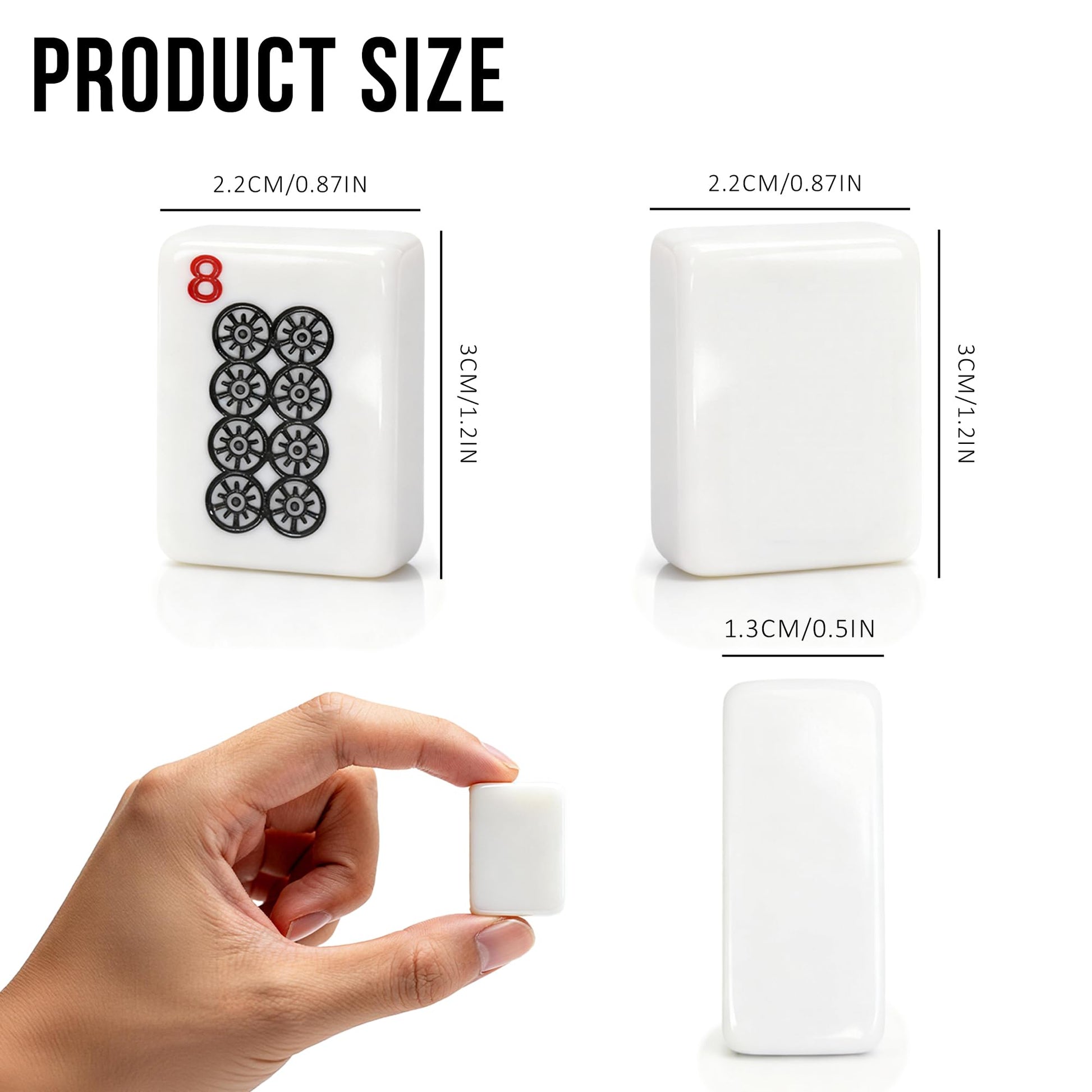 Dolcety American Mahjong Tile Set, 166 White Tiles Mahjong Set,Travel Mahjong Set with Gray Carrying Bag