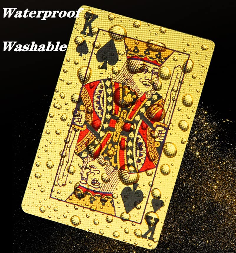 4 Decks Waterproof Playing Cards Plastic Poker Cards, Foil Poker Cards Novelty Poker Cards Waterproof Deck of Cards Tricks Tool Playing Card for Men