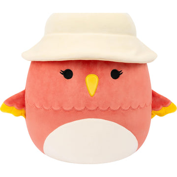 Squishmallows Original 12in Lullabi The Coral Hummingbird with Bucket Hat - Official Jazwares Plush (Medium-Sized)