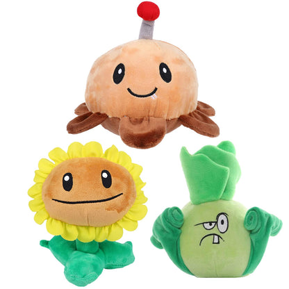 JHESAO 3 PCS Plants and Zombies Sunflower Plush Sets Zombies Toys, Potato Mine PVZ Plushies 1 2 Stuffed Soft Doll Bonk Choy New