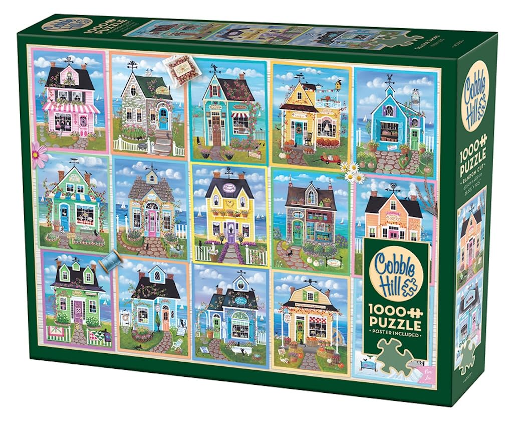 Cobble Hill 1000 Piece Puzzle - Seaside Shops - Sample Poster Included