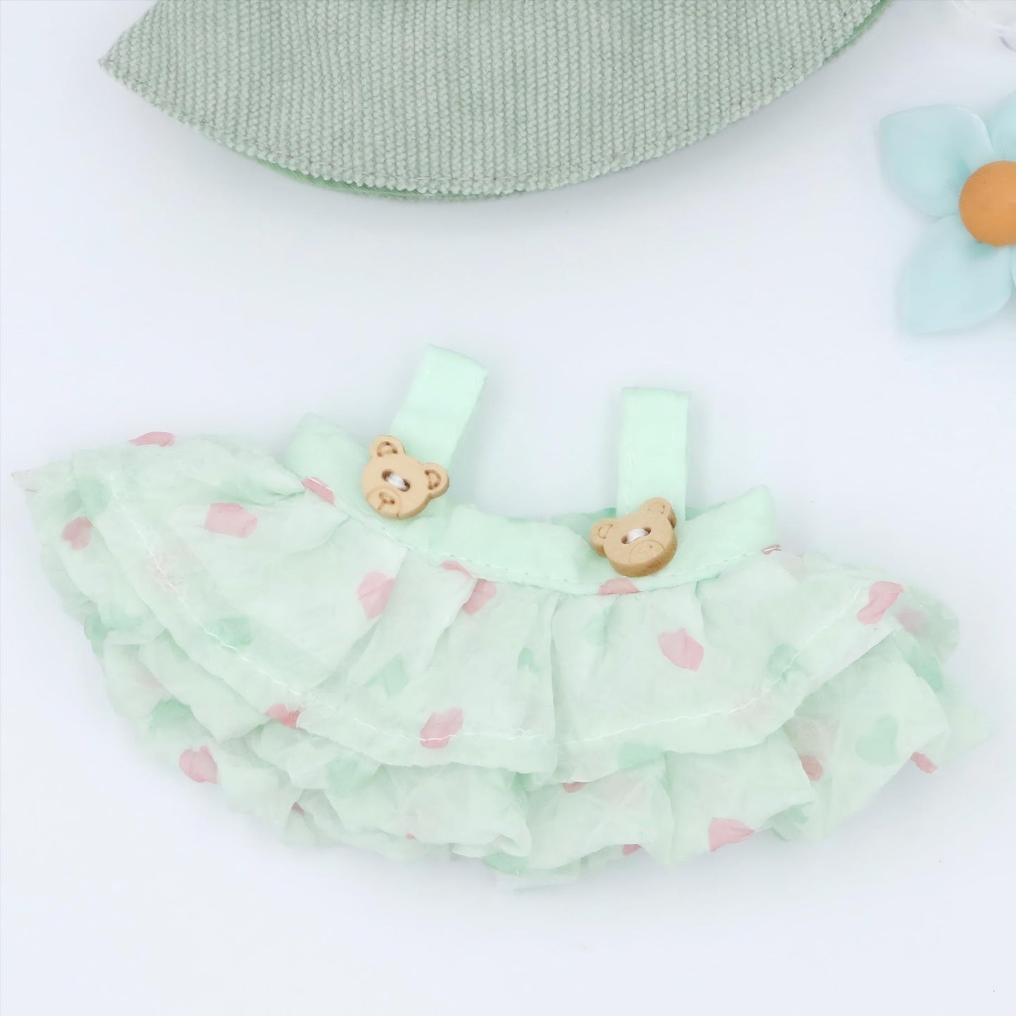 Doll Clothes Designer Outfit Accessories for 17cm Dolls, Cute Macaron Clothing, Summer Dress (No Doll) (Green)