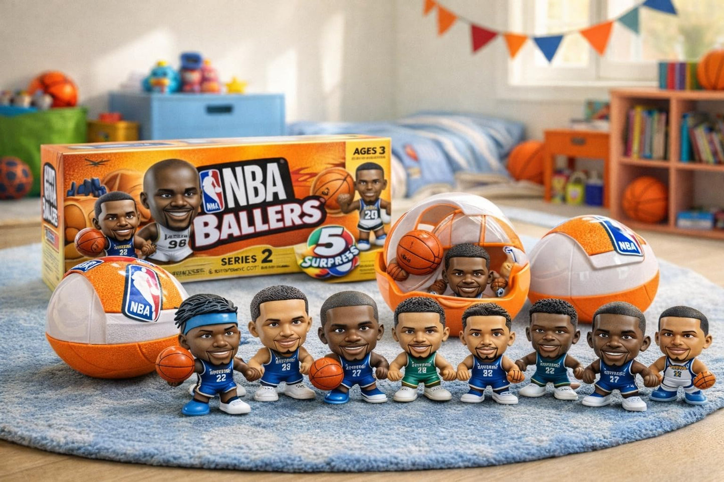 ZURU 5 Surprise NBA Ballers Series 2 Official NBA Collectible Figures & Accessories - Surprise Unboxing Basketball Sports Toy (4 Capsules)