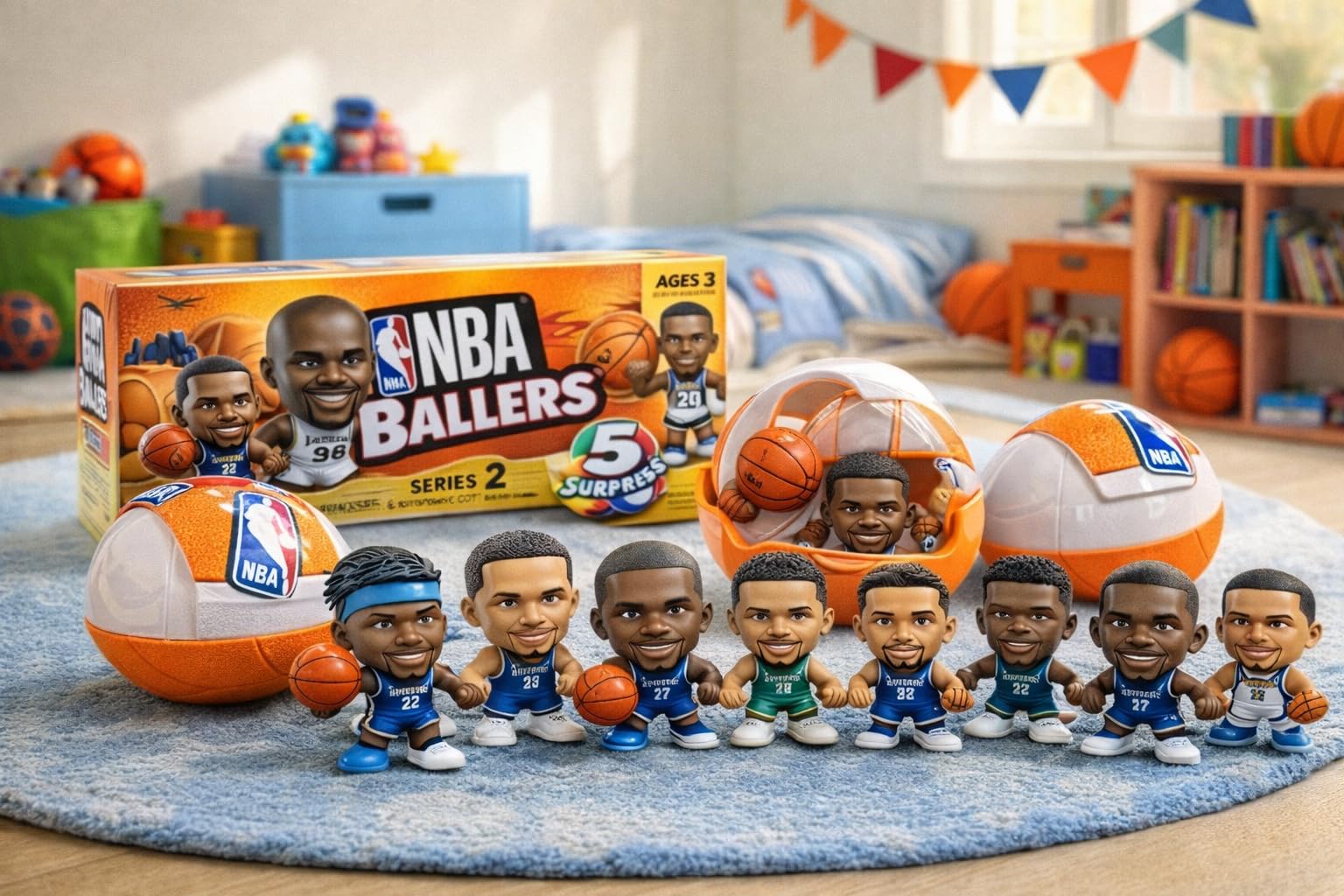 ZURU 5 Surprise NBA Ballers Series 2 Official NBA Collectible Figures & Accessories - Surprise Unboxing Basketball Sports Toy (4 Capsules)