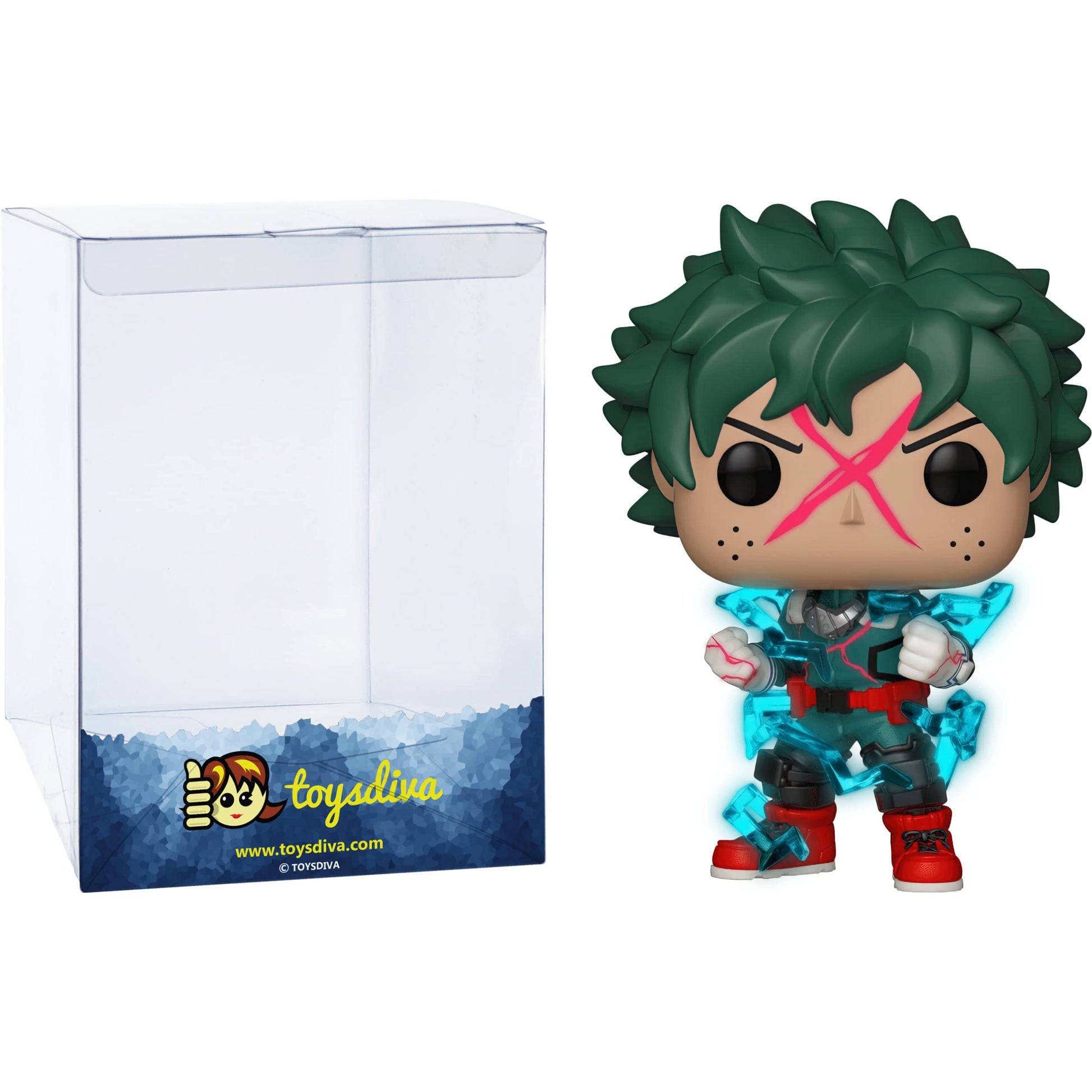 Funko Deku [Glow-in-Dark] (EE Exc): P o p ! Animation Vinyl Figurine Bundle with 1 Compatible 'ToysDiva' Graphic Protector (596-40545 - B)