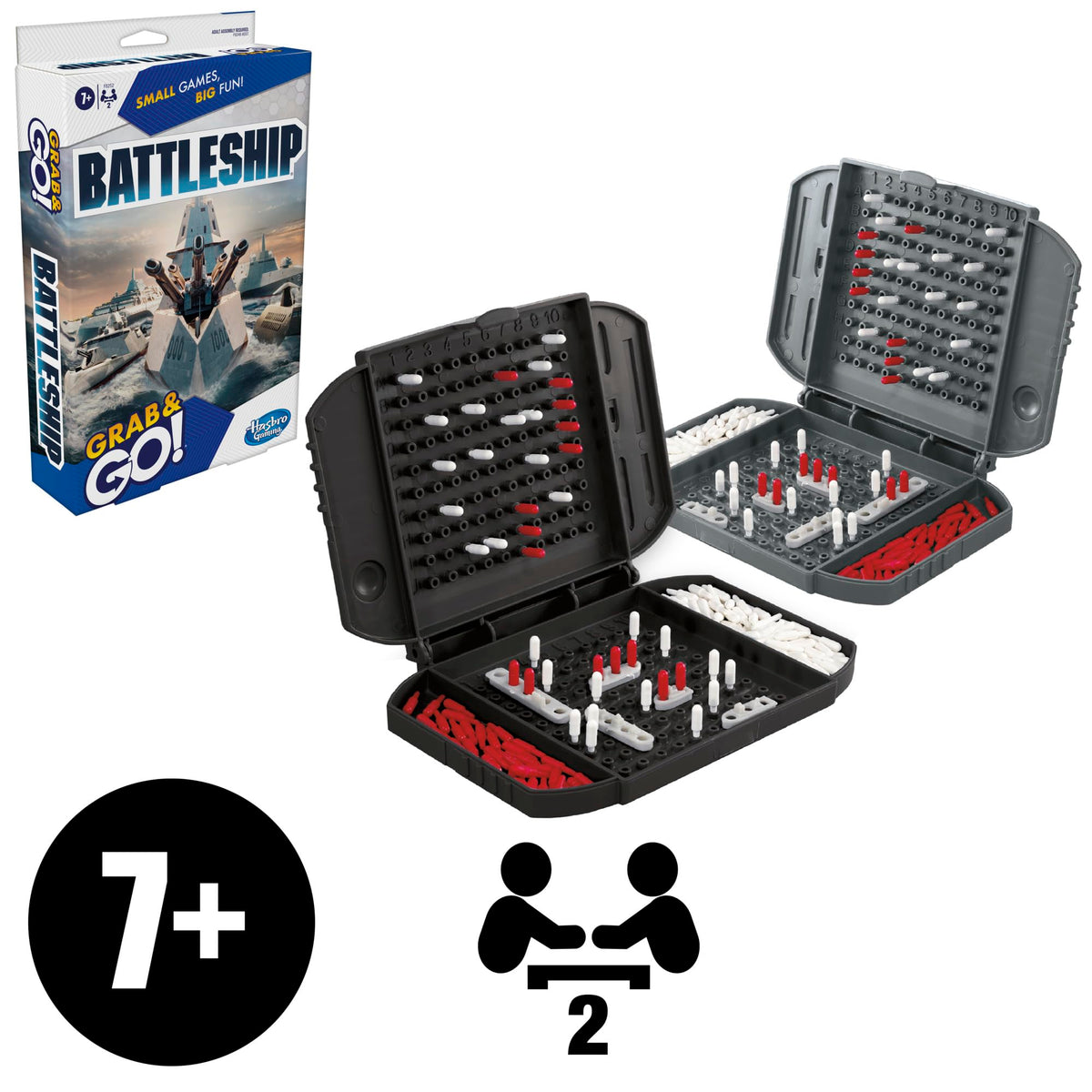 Hasbro Gaming Battleship Grab and Go Game for Ages 7 and Up, Portable for 2 Players, Travel Play for Kids, Birthday Gift for Kids