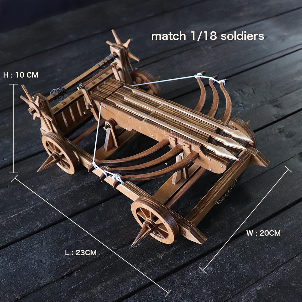 YAQUMW The Wu-HOU Crossbow Chariot Three Kingdoms Weapons Scale Model Kits-DIY 3D Wooden PuzzleTabletop Game Toy Retro Mechanical