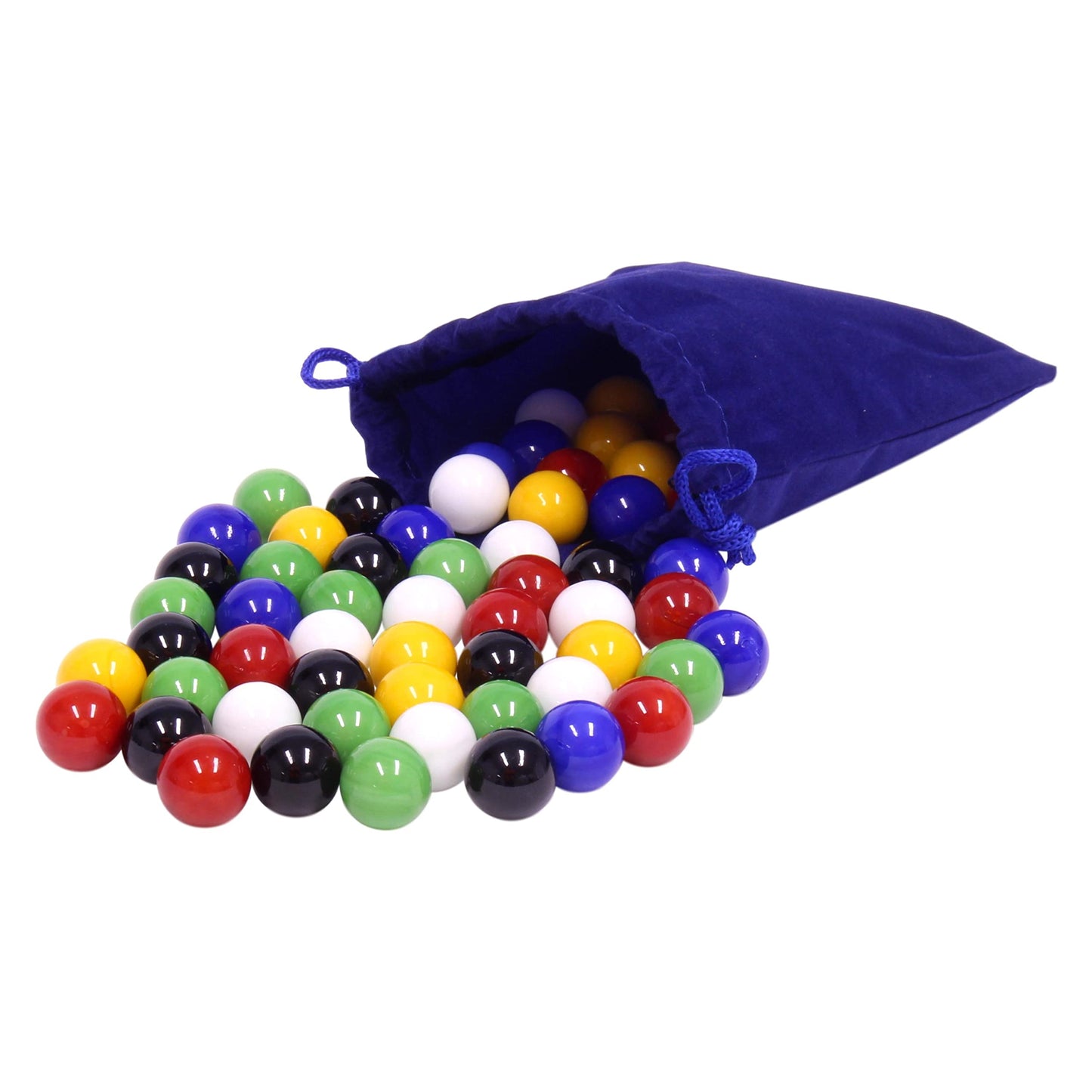 AmishToyBox.com Bag of 60 Glass Marbles for Chinese Checkers, 5/8" (16mm) Diameter