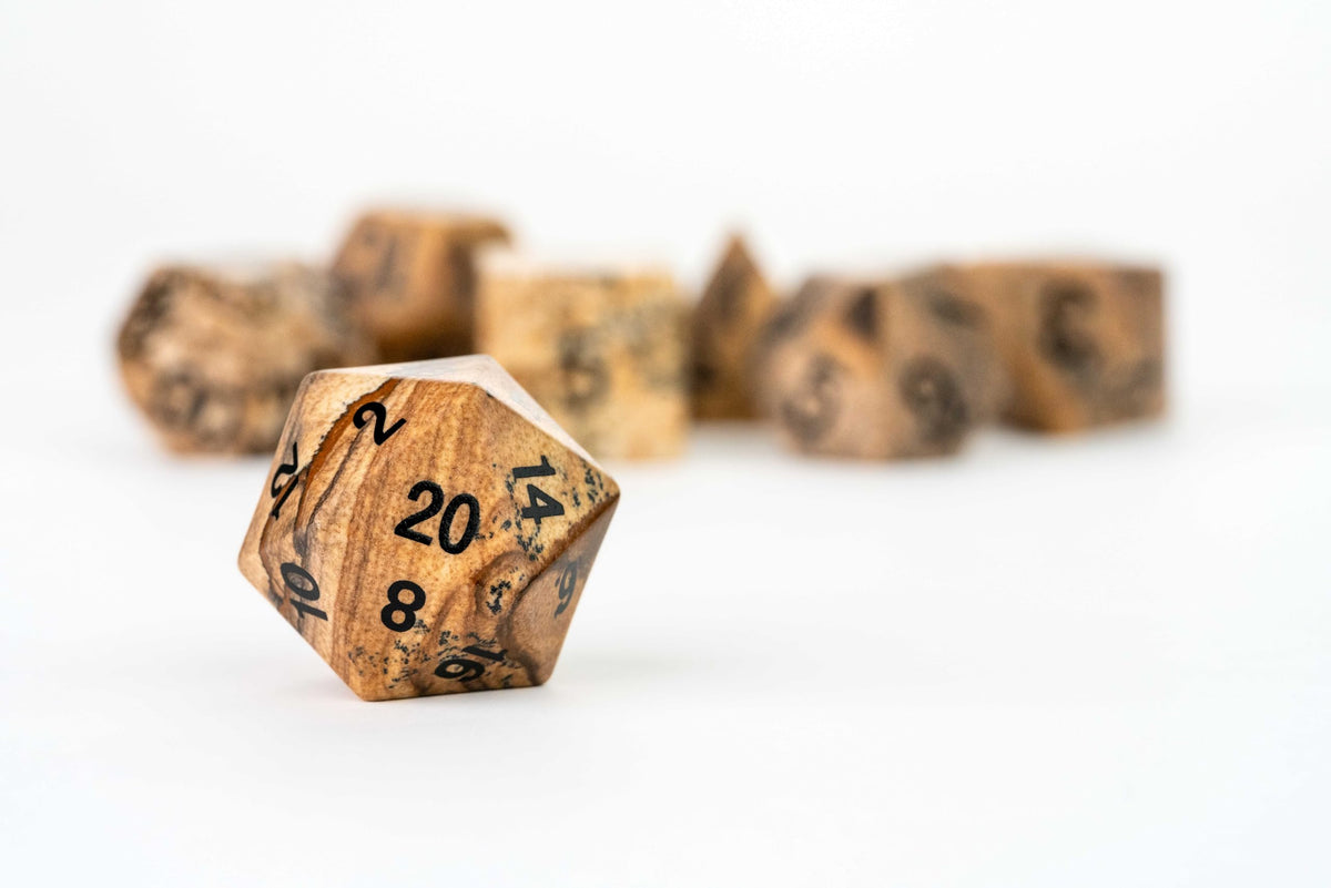 FanRoll Mystic Mines Jasper: 16mm Stone Polyhedral Dice Set