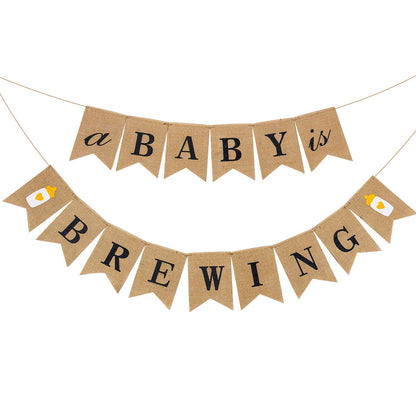 Boao A Baby Is Brewing Banner, Diaper Party Decoration, Coffee Themed Baby Shower Banner for Gender Reveal Celebration Brown Decoration Party