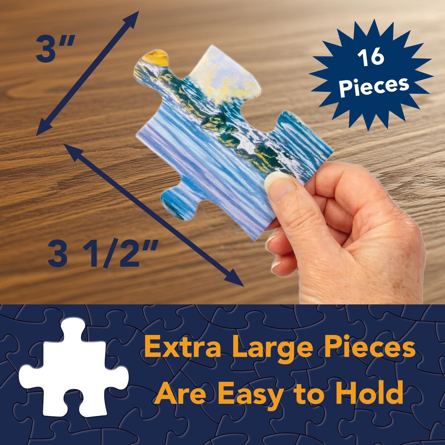 Bits and Pieces Large Piece Puzzles for Seniors, 10 in. x 13 in. Perfect Dawn Puzzle - 16 pc Extra Large Pieces Puzzles for Dementia Seniors