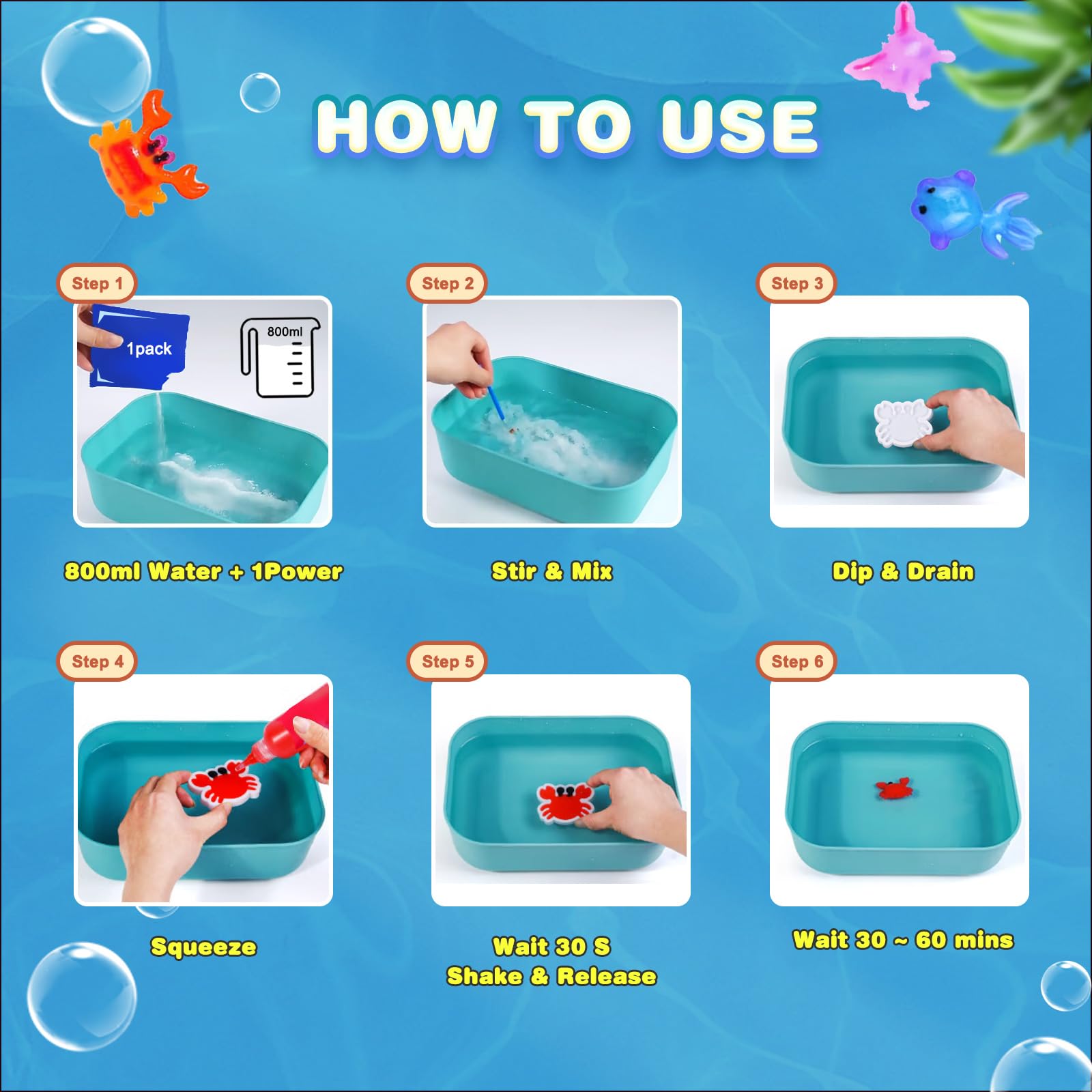 DIY Water Sprite Kit-Magic Aqua Fairy Water Gel Kit for Kids -Fun Soft Toys & Water Pets-Make Your Own Toys Grafts for Boys & Girls-Birthday Gifts