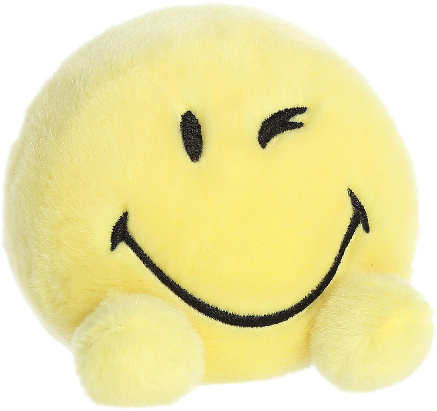 Aurora® Colorful SmileyWorld® Palm Pals™ Wink Stuffed Animal - Eye-Catching Designs - Whimsical Cuteness - Yellow 5 Inches