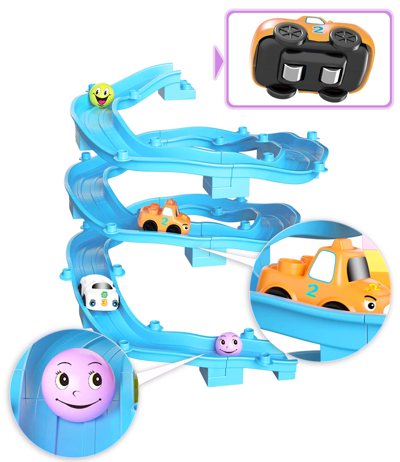 Marble Run Toy Building Sets, 86Pcs Castle Building Blocks for Age 3+, Marbles Track Building Toys, Large Building Bricks Race Track STEM Educational