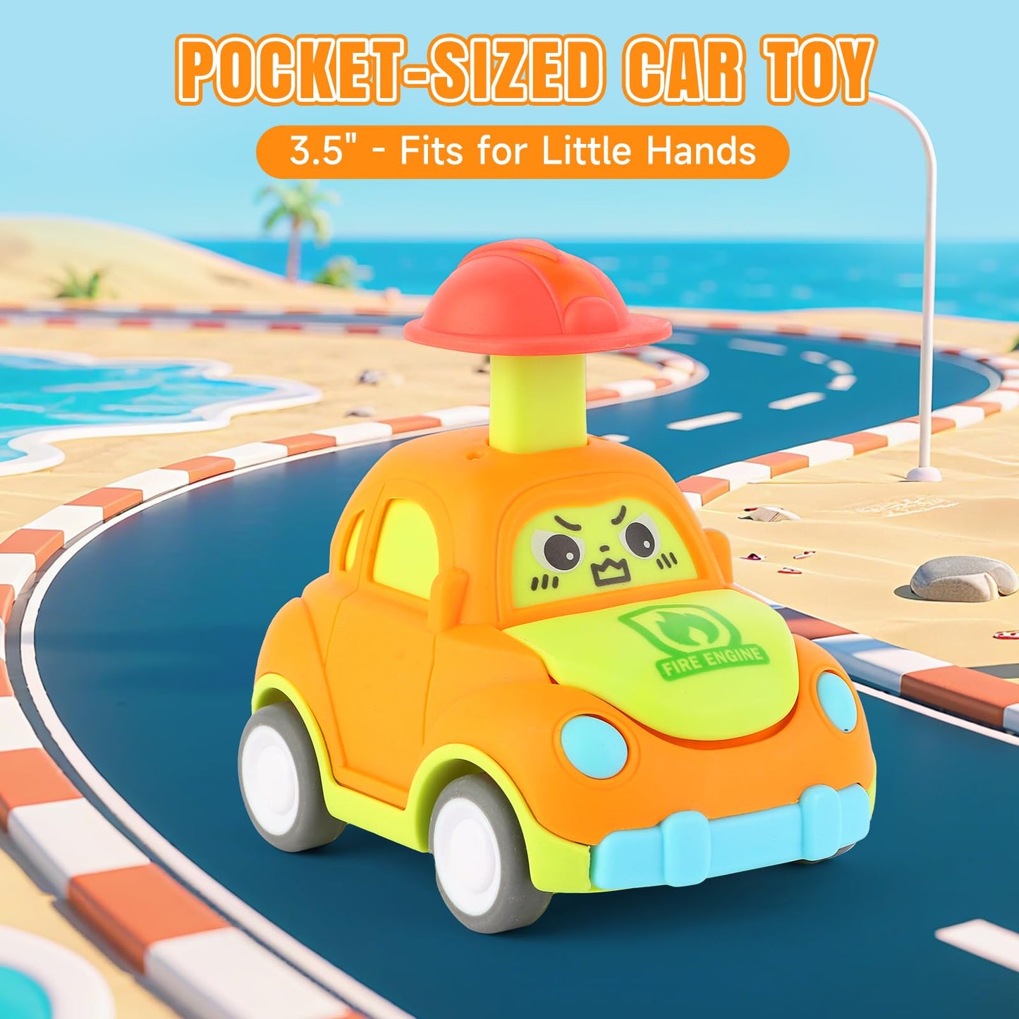 QSONSELL Car Toys for Toddlers 1-3 Year Old Boy Birthday Gift for Boys Girls 1-3 Pull Back City Vehicle Toys Goodie Bags Stuffers Party Favors