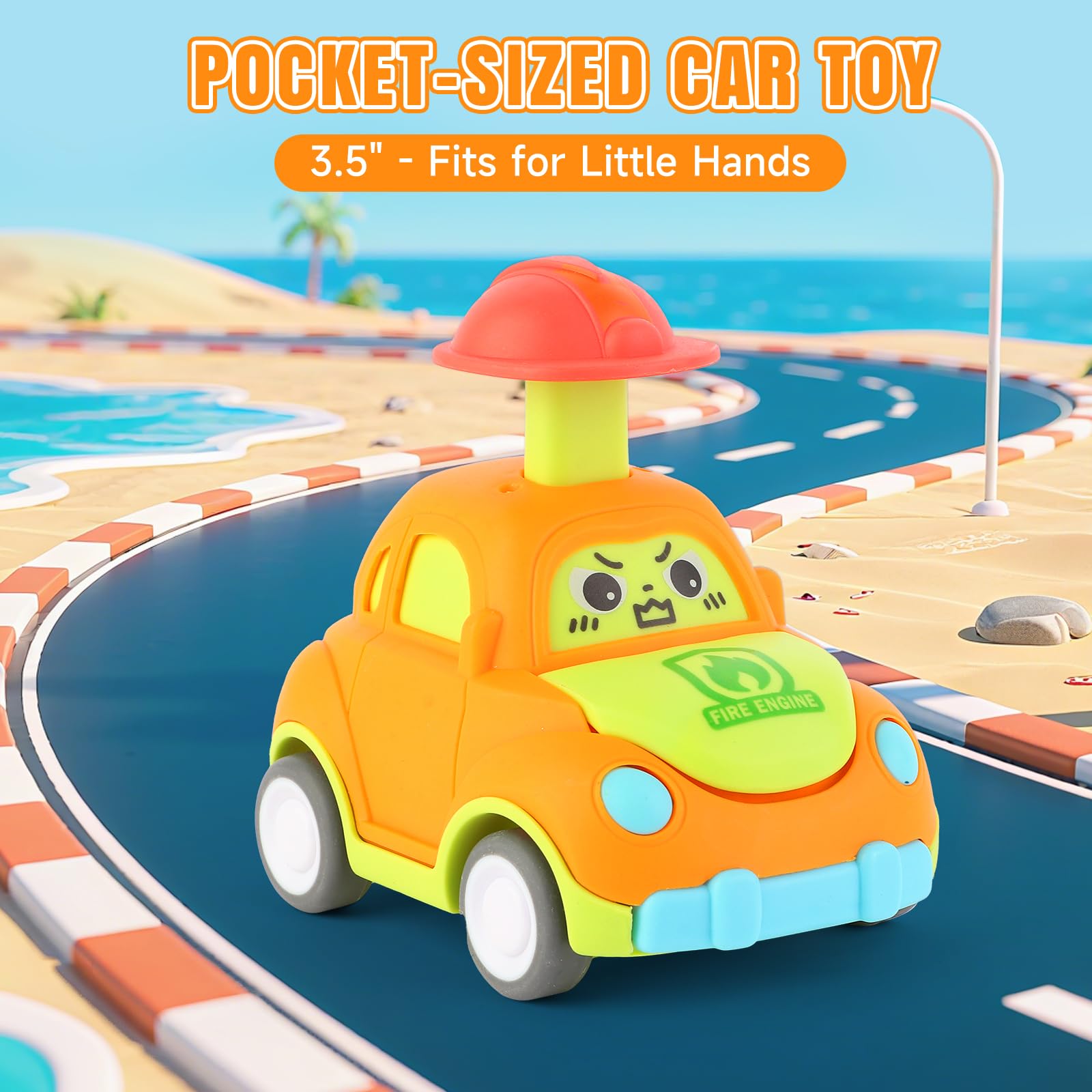 QSONSELL Car Toys for Toddlers 1-3 Year Old Boy Birthday Gift for Boys Girls 1-3 Pull Back City Vehicle Toys Goodie Bags Stuffers Party Favors