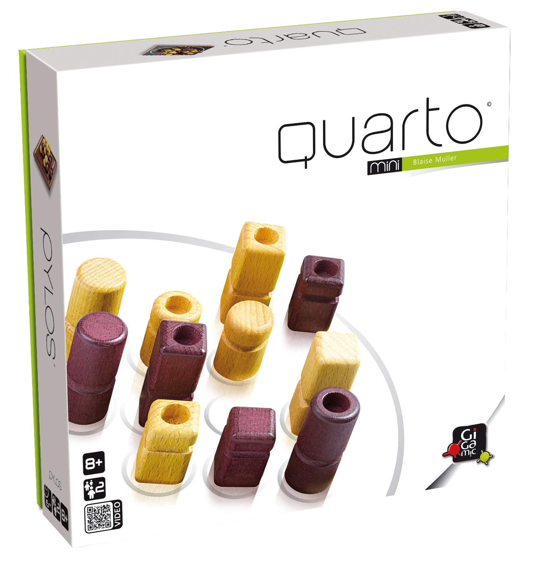 Quarto Mini | Mensa Select Winner | Travel-Friendly Version of The, Wooden Abstract Strategy Game for Kids & Adults | Family Game Night Favorite |