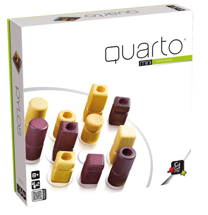 Quarto Mini | Mensa Select Winner | Travel-Friendly Version of The, Wooden Abstract Strategy Game for Kids & Adults | Family Game Night Favorite |