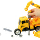 PowerTRC Take-A-Part Construction Truck with 4 Different Forms Dump Truck Crane Cement Mixer Excavator