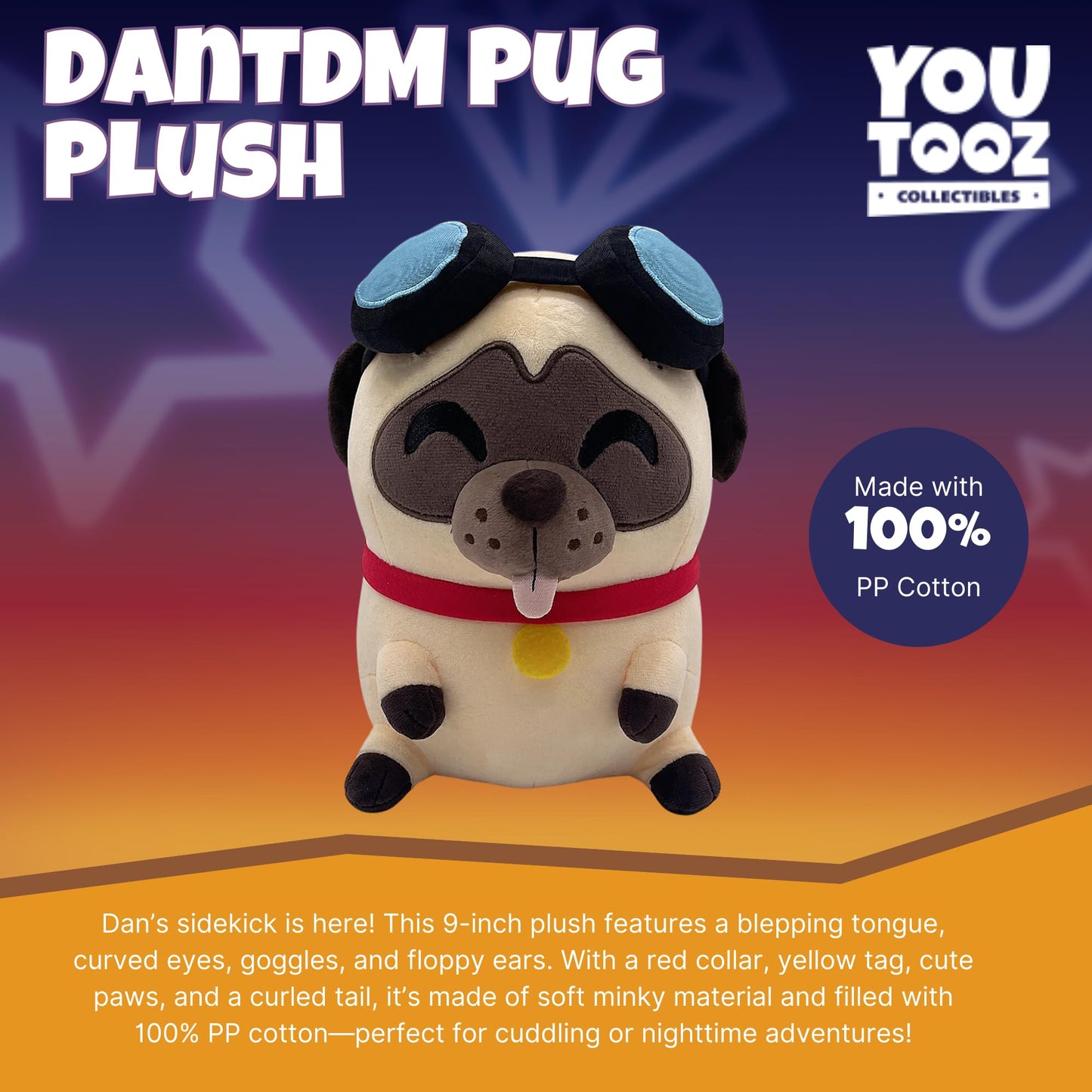 Youtooz DanTDM Dog Plush Toy, 9" Collectible Stuffed Animal, Inspired by Online Gaming Creator