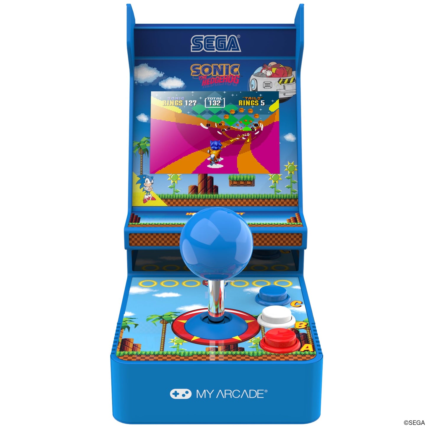 My Arcade Sonic Joystick Player: Sonic The Hedgehog, 2 Games in 1, Sega Classic, Gifts for Kids and Adults