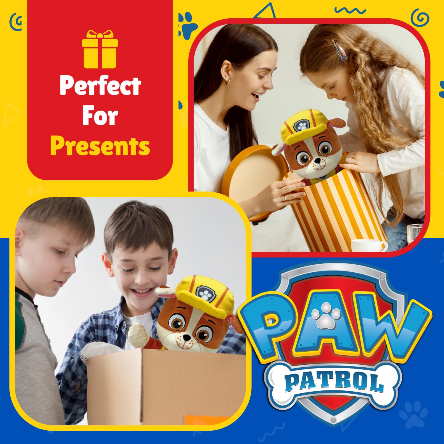 Ty - Paw Patrol Collection, Rubble, All the Heroes of the Puppy Squad in Floppy Version, Soft Plush to Collect, Gift Idea for Young and Old - 20 cm