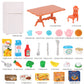 Dollhouse Furniture Set for Kids Toys Miniature Doll House Accessories Pretend Play Toys for Boys Girls & Toddlers Age 3+ with The Dining Room