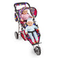 fash n kolor Baby Doll Double Stroller | Flower Design Easy Fold Double Stroller for Twin Dolls with Carriage Bag