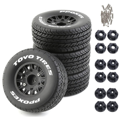 Chanmoo 1/10 RC Short Course Truck Tires And Wheels With 12mm 14mm 17mm Hex 113mm 1/8 Rubber Tyres For 1/8 or 1/10 Scale On Road Car HSP Sonic 94102
