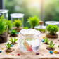 Miniature Fish Tank, Multicolour Round Glass Decor for Dollhouse, Realistic Goldfish Bowl, Handmade Landscape Ornament