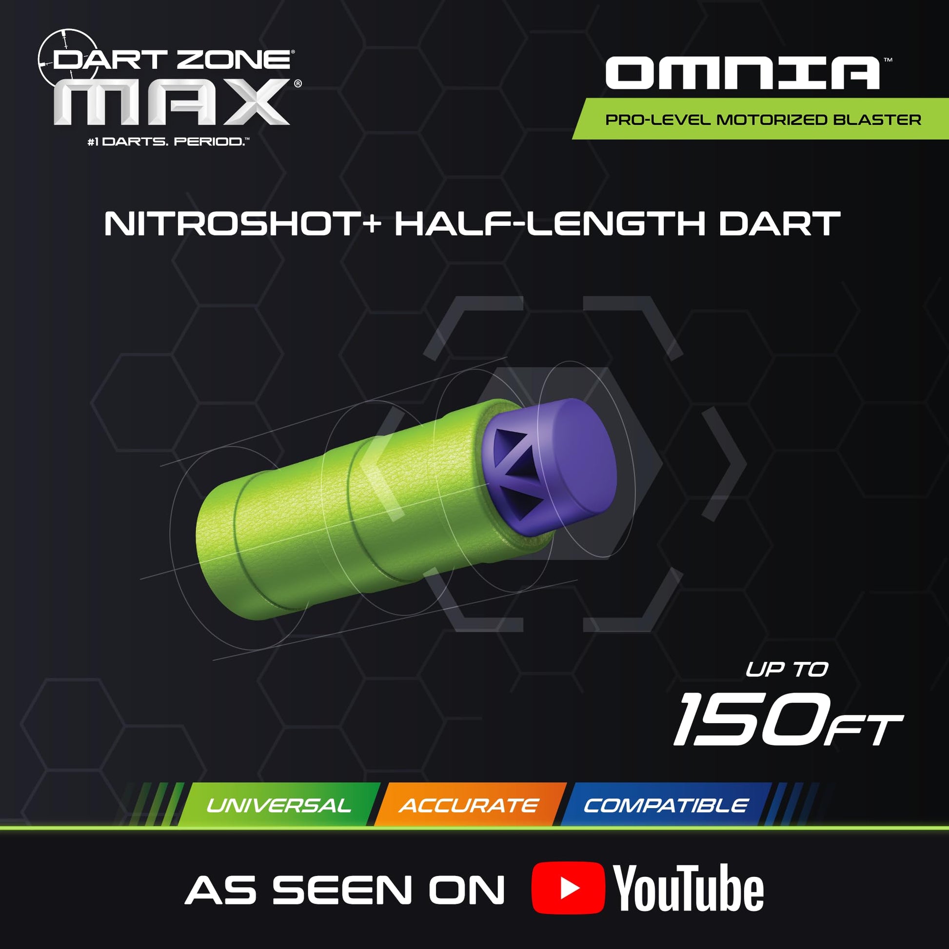 Dart Zone Max Omnia Pro Gen 3 Foam Dart Blaster-150 FPS Full Auto Foam Dart Blaster for Adults-Electric Foam Blaster-Elite Blaster for Ages 14+