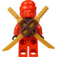LEGO Ninjago Mini Figure Kai (Red Ninja) with Sword Holder and Two Katanas (Swords)