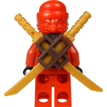 LEGO Ninjago Mini Figure Kai (Red Ninja) with Sword Holder and Two Katanas (Swords)