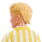 Barbie Fashionistas Style Ken Doll #252 with Blond Hair, Wearing Orange and Yellow Polka-Dot Board Shorts with Yellow and White Striped Shirt, Orange