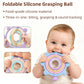 Rotatable Silicone Teether Toy for Babies Over 3 Months -BPA Free, Food Grade Infant Teething Toy with Rattle Ring, Multi Textures Colorful Teethers
