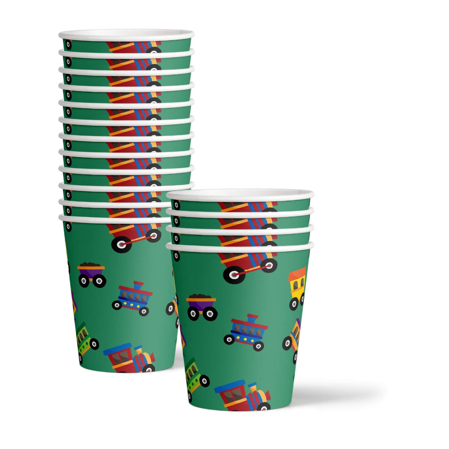 Train Birthday Party Supplies Set Plates Napkins Cups Tableware Kit for 16