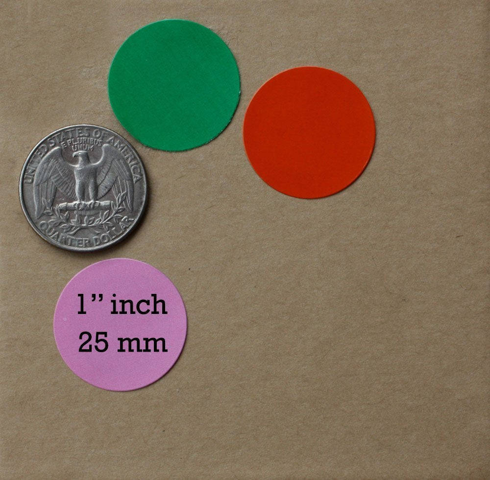 Dot Sticker Color Labels 1 inch (25 mm) in Green, Yellow, Pink, Purple, Orange, Brown, Blue, and Red 768 Pack by Royal Green