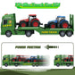 lonfypeng 3-in-1 Farm Truck Toys for Kids Ages 3-6 - 25.6 Inch Extra-Large Inertia Semi Trailer with Lights & Sounds, Detachable Tractor and Light