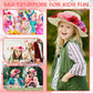 297 Pcs DIY Tea Party Hat Set for Girl Kid Cowboy Dress Up with 24 Pcs Hats