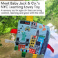 Baby Jack & Co 8x8” Learning Lovey NYC New York Tag Toys for Babies - Baby Crinkle Toys - Soft & Safe - Learn USA Cities and Shapes - Ideal Baby Toy