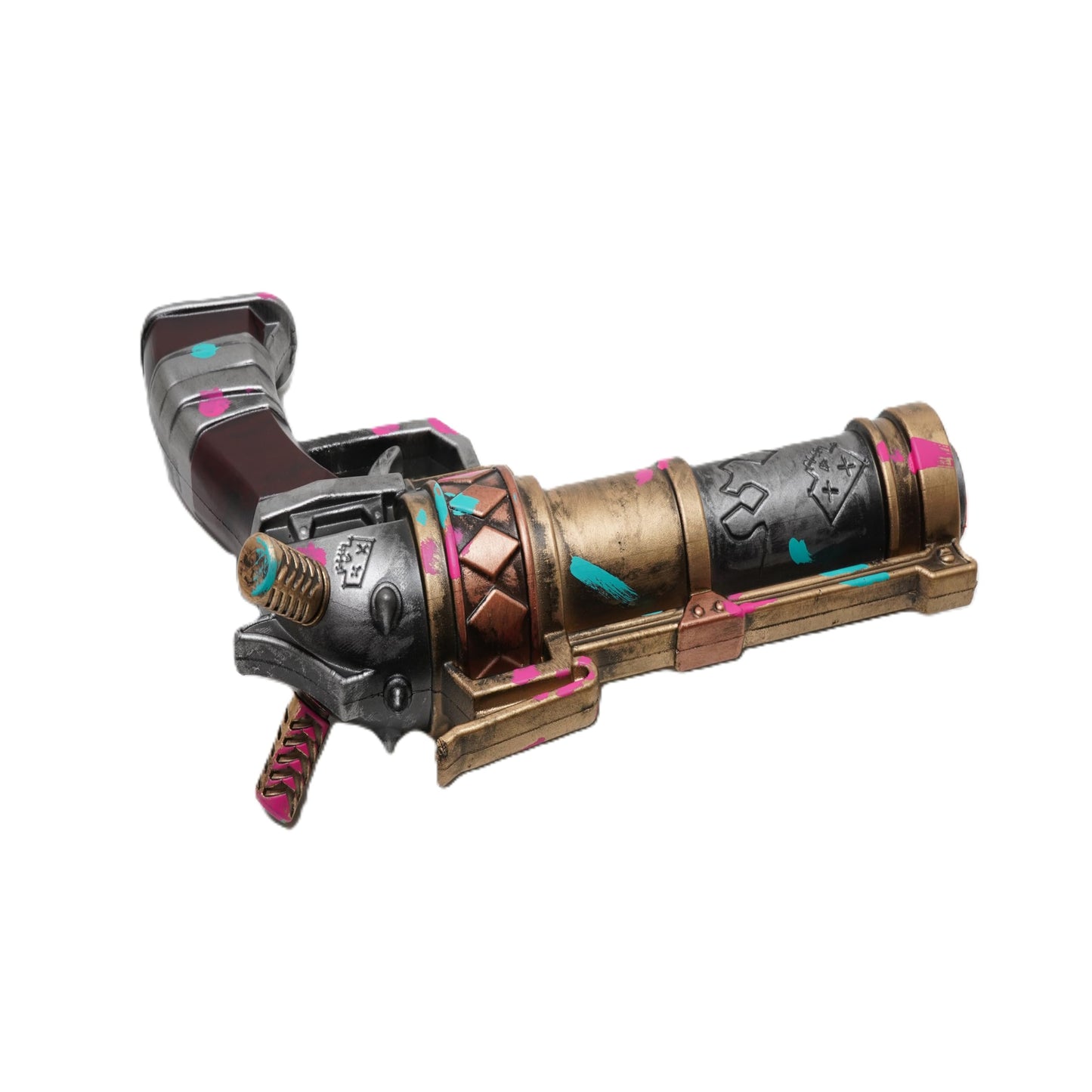 Anime-Style Crazy Punk Shotgun Foam Prop | 11” Pink Blue Cosplay Weapon Accessory
