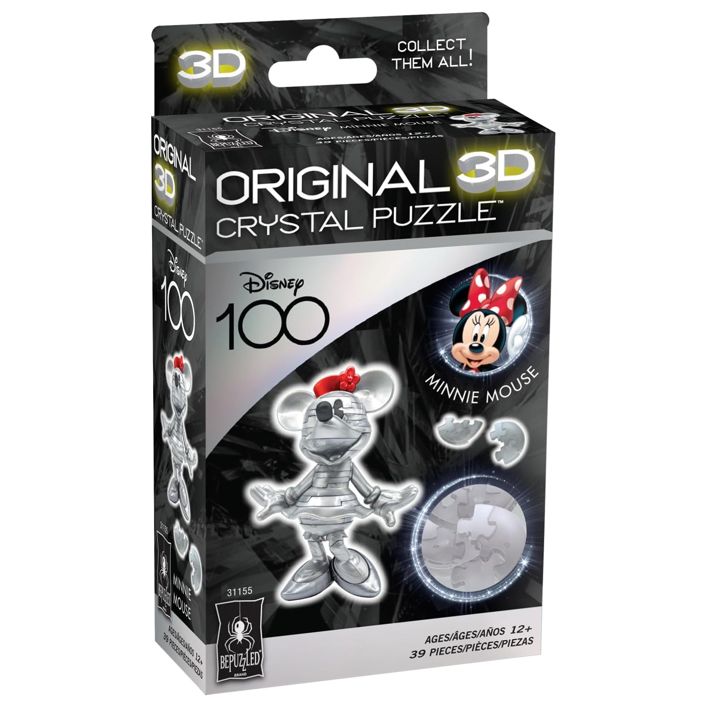 BePuzzled | Disney Platinum Minnie Original 3D Crystal Puzzle, Ages 12 and Up