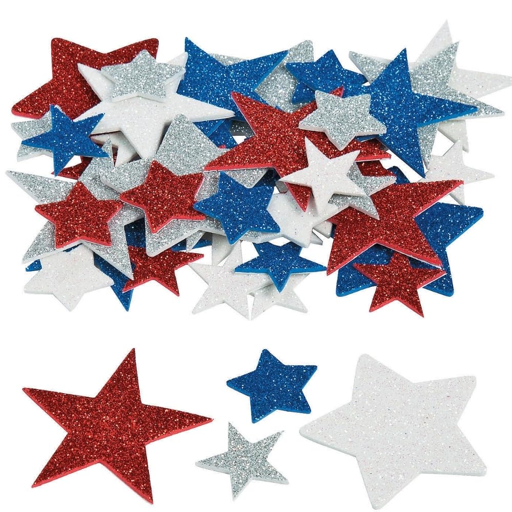 Fab Foam Adhesive Glitter Star Shapes - Crafts for Kids and Fun Home Activities