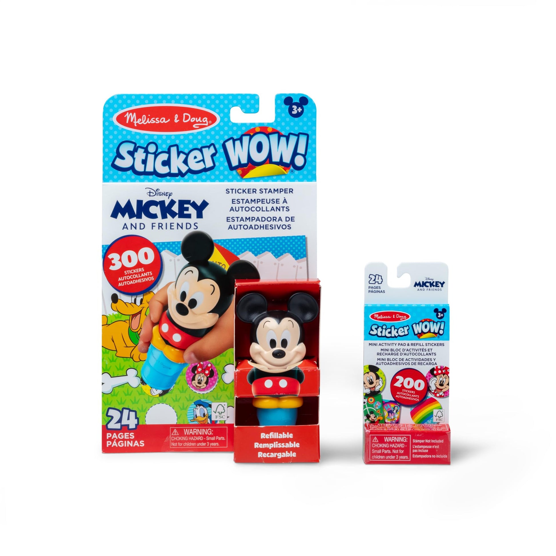 Melissa & Doug Sticker Wow!™ Disney Mickey Mouse Bundle: 24-Page Activity Pad, Stamper, 500 Stickers, Mini Pad, Arts and Crafts Fidget Toy Collectible