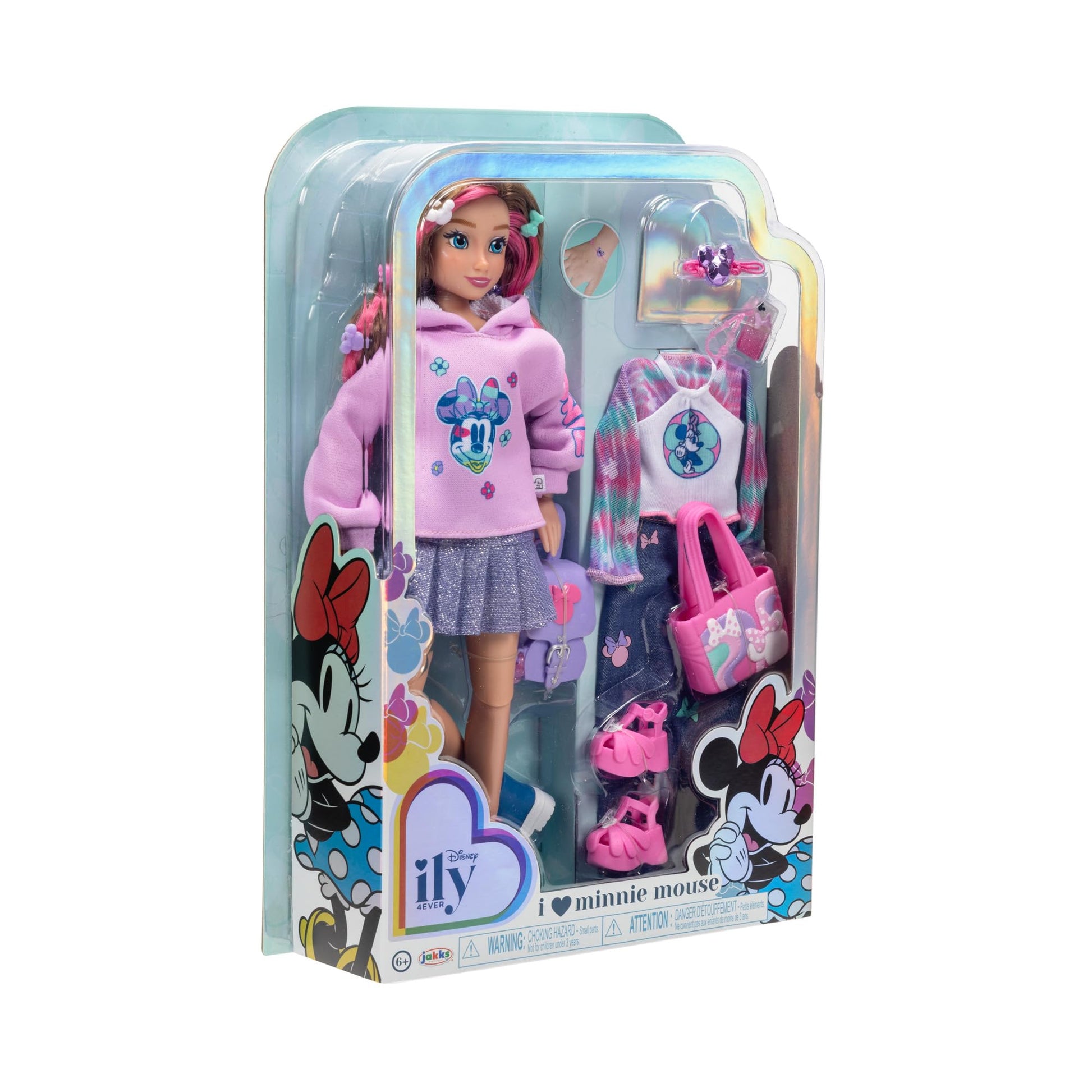 Disney ILY 4ever Fashion Dolls Inspired by Minnie 11.5" Tall with 13 Points of Articulation, Two Complete Mix-and-Match Outfits and a Minnie Charm