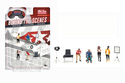 American Diorama 1:64 Metal Figure Set: Behind The Scenes - Set of 4 Figures + Accessories, AD-2426MJ